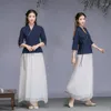 Vêtements ethniques Vintage tenues pour femmes pantalons à jambes larges costumes femme élégante et haut Tai Chi uniforme deux pièces ensemble 10051