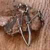 Stud Earrings Gothic Antique Silver Sword In Stainless Steel Men's Jewelry