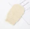 Bath Scrubbers Natural Vegetable Fiber Dual Sided Exfoliating Flax Ramie Glove Hand Mitt Mitten Shaped Back and Body Shower SN454