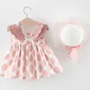 Girl Dresses Baby Girls With Hat 2pcs Clothes Sets Kids Sleeveless Birthday Party Princess Dress Print Christmas
