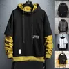 Hommes Vestes Wetailor Sweat À Capuche Hommes Hip Hop Pull Hoodies Streetwear Mode Casual Vêtements Colorblock À Capuche Coton 221207