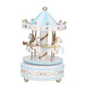 Декоративные предметы фигурки Merry Go Round Music Boxes Деревянные лошадь кольцевая карусель музыкальный пластиковый рождественский подарок домашний декор 221206