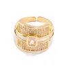 Bröllopsringar lyxiga smycken 925 Sterling Sier Priincess Cut Mti Topaz Cz Diamond Gemstones Party Women Wedding Stackable Ring Gift DH4ie
