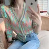 Kobiety z dzianiny Trend Trend Cropped Gardigan for Women Sweat Sweater Swetery Kawaii HARAJUKU KNITED TOPS Cute Cardigans Fashion 221206