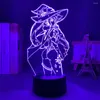 Night Lights Acrylic Led Light Genshin Impact Mona Megistus 3d Lamp Game