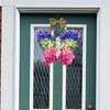 Decorative Flowers Tulip Butterfly Wreath Spring Wreaths For Front Door Shaped Garland And Summer Decor
