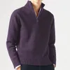 Men s Sweaters Cashmere Zipper Basic Winter Fleece Thicker Half Turtleneck Warm Pullover Quality Male Slim 221206