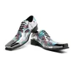 Formal Designer Print Male Dress Party Wedding Prom Business Genuine Leather Derby Men Lace Up Oxford Shoes 796
