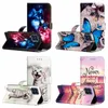 Custodie a portafoglio in pelle di lupo per Samsung S24 Plus Ultra S23 FE A25 A24 A15 A05 A05S Stampa di moda Flip Leopard Butterfly Tree Flower Cat Custodia per porta carte di credito