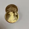 10 PCS غير Magneitc الفنون والحرف الأخرى الأمريكية 2022 Freedom Eagle 1 Oz Gold Plated Home Gift Decoraiton Collectible Badge Coin