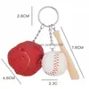 Party Favor Favor Creative Blakin Śliczne mini breloczki sportowe Baseball Trwałe kluczowe pierścień Torka Torka wisiorek drewniana nietoperz chai dhuxm