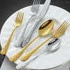 Flatware sets 5 decoratieve glad delicate huishoudelijke metalen vorken kit westers bestek voor restaurant thuisfeest banket