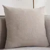 Pillow Cover Cotton Linen Solid Color Plain Serging Square 45 Throw Pillowcase Sofa Home Decorative