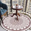 Carpets B40/60/80cm Round Bohemia Totem Print Carpet Anti-slip Rugs Computer Chair Mat Home Decor Floor For Living Room