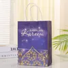 Embrulhado de presente Ramadan kraft bolsas de papel muçulmano Eid Mubarak Golden Packaging Tote Bag Party Supplies Islâmico