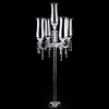 High-end luxury five-head crystal candle holder romantic wedding home decoration glass gift