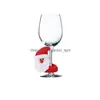 Juldekorationer Juldekoration Red Wine Champagne Cup Set Santa Claus Snowman Reindeer Christmass Home Drop Delivery Gar DHD5R