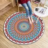 Carpets B40/60/80cm Round Bohemia Totem Print Carpet Anti-slip Rugs Computer Chair Mat Home Decor Floor For Living Room