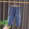 Byxor flickor barn hösten vårkläder pojkar barn denim byxor baby jeans småbarn svartblå lång 0 5 år 221207