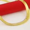 Thin Soft Herringbone Chain Necklace Pure Gold Color 18K Yellow Plated Punk Hip Hop Jewelry For Mens Boys 10mm 24 Chains22148380832