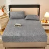 Mattress Pad Bonenjoy equipado lençol cinza cor cinza capa quente capa de taff de veludo fleece Sabanas Cama 150 lençóis queen size para 221207