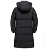 Masculino abaixo de parkas chegando jaquetas de inverno sobretudo moda espessa quente 90% de casacos de pato branco para capuz Black Long Parka 221207