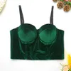 Real velvet suspender wearing fishbone bra solid color velvet with steel ring shaping vest short style versatile bra female