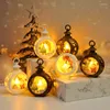 Kerstdecoraties 2023 Jaar lamp Decier Portable Lantern Santa Claus Xmas Tree Wind Lights Pendant Navidad Home Decoratie