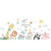 Stickers muraux Beaux Animaux Girafe Panda Cochon Happy Day Autocollant Pour Maternelle Classe Chambre D'enfants Pépinière Décoration Pâte