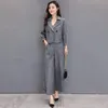 Suits-surv￪tements f￩minins 2022 Spring and Automne Ladies Fashion Slim Slimming Temperment Pantalon ￠ jambes larges