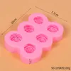 Moule en Silicone à 6 trous en forme de fleur de Rose, fait à la main, pour bonbons, Fondant, pâte à gomme, décoration de gâteau, colle goutte à goutte artisanale, fournitures de cuisson, MJ1233