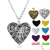 Médaillons Love Heart Aromatherapy Huile Essentielle Diffuseur Collier Par Médaillon Pendentif Avec Chaîne Et Lavable Drop Delivery Bijoux Nec Dhvfu