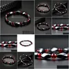 Pulsera de hematita magnética de salud con cuentas pulsera de cadena de cuentas de piedra brazalete para mujeres hombres poder joyería de moda saludable Drop De Dh3Od