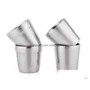 Mugs 304 Stainless Steel Double Deck Coffee Mug Children Anti Scald Vacuum Cup Simple And Practical Tumblers Small Light 6 66Bb Drop Dhygu