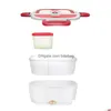 Lunchboxen zakken plug -in lunchbox splitstijl warmte conservering vaste kleur rec dozen verwarming draagbare diner emmer eenvoudig schoon 22hb dhuzr