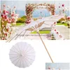 Parapluies Parasols de mariage Parasols en papier blanc Parapluies chinois Mini Craft Diamètre 22 28 40 50 cm Inventaire en gros Drop Dhwti