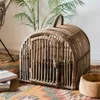 Cat Carriers Natural Agate Rattan Handmade Art Pet Bed Portable Cage Cathouse Doghouse Supplies House Four Seasons Universal