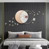 Relojes de pared de 20 pulgadas, reloj de arte en relieve, luz de resina de lujo, diseño moderno redondo, reloj colgante silencioso creativo, decoración del hogar Zegar