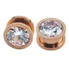 Plugs t￺neis alisouy 2pc a￧o inoxid￡vel de a￧o superior de qualidade de cristal de zirc￣o t￺neis de orelha de plugue para parafuso de colorf bitola de carne expans￣o Jeia dhb6r