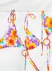 ブラスセットCOOBBU SEXI HALTER BIKINI TRIANGLE SWIMSUITUIT WOMN WISHWEAR FLORLAL PRINT BIQUINI Micro Bikini Set Beachwear String Bathing Suit T221206