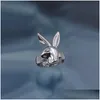 Fedi nuziali Punk Heart Frog Skl Fedi nuziali per donna Uomo Vintage Gothic Spider Rabbit Coppia Anello Fashion Jewelry Gift 297 D3 D Dhtod