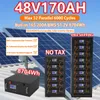 LifePo4 48V 170AH 100AH ​​200AH Batterij Pack 16S 200A BMS 8704WH 6000 Cycli RS485 CAN PC MONITOR 32 PARALLEL 51.2V SOLAR BATTERING