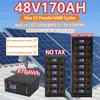 Lifepo4 48V 170AH 100AH ​​200AH Pil Paketi 16S 200A BMS 8704WH 6000 Döngü Rs485 PC Monitör 32 Paralel 51.2V Güneş Pili