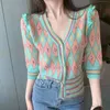 Kobiety z dzianiny Trend Trend Cropped Gardigan for Women Sweat Sweater Swetery Kawaii HARAJUKU KNITED TOPS Cute Cardigans Fashion 221206