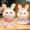 1 pc 30 cm mignon lapin avec jupe jouets en peluche beau lapin en robe de princesse peluche poupées enfants filles Surprise cadeau d'anniversaire