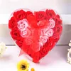 24pcs صابون زهور عيد الحب هدية القلب على شكل قلب الصندوق الاصطناعي روز زهرة الزفاف المنزل الهدايا الترويجية
