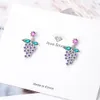Girl cute Purple Grape zircon diamond Earrings Stud Students Sweet white gold plated Earrings Birthday Party Jewelry Valentine's Day new year Gift