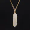 Pierre naturelle cristal Agate fil enroulé à la main cuivre améthyste Rose Quartz hexagramme pendentif collier pour femmes bijoux cadeau