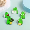 Clothes Accessories Enamel Brooch Pin Frog Grow Flowers Read Books Lovely Frogs Daily Life Cartoon Badge Funny Jewelry Jumper Jeans Brooches Pins