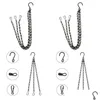 Andra trädgårdsmaterial 3 Point Garden Plant Flower Pot Basket Hanging Chain With Hooks Hanger Chains 438 N2 Drop Delivery Home Patio L DHD4W